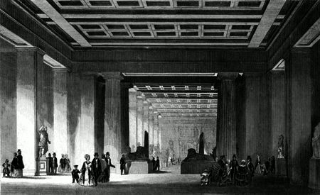 ANTIQUE PRINT: EGYPTIAN ROOM, BRITISH MUSEUM.