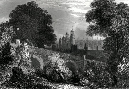 ANTIQUE PRINT: ETON COLLEGE AND CHAPEL, FROM THE SLOUGH ROAD.