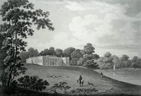 ANTIQUE PRINT: MARBURY HALL. PRESENTED TO THIS WORK BY JOHN SMITH BARRY, ESQR.